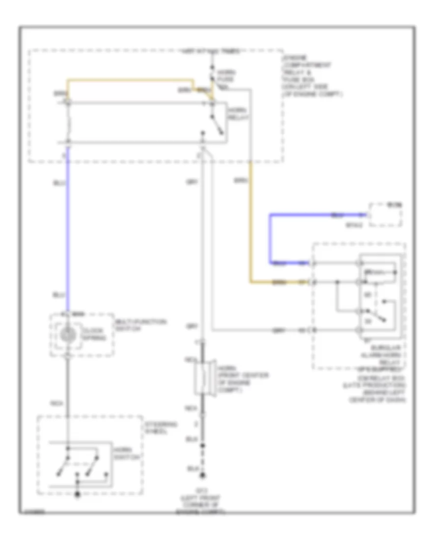 Horn Wiring Diagram for Hyundai Accent GS 2009