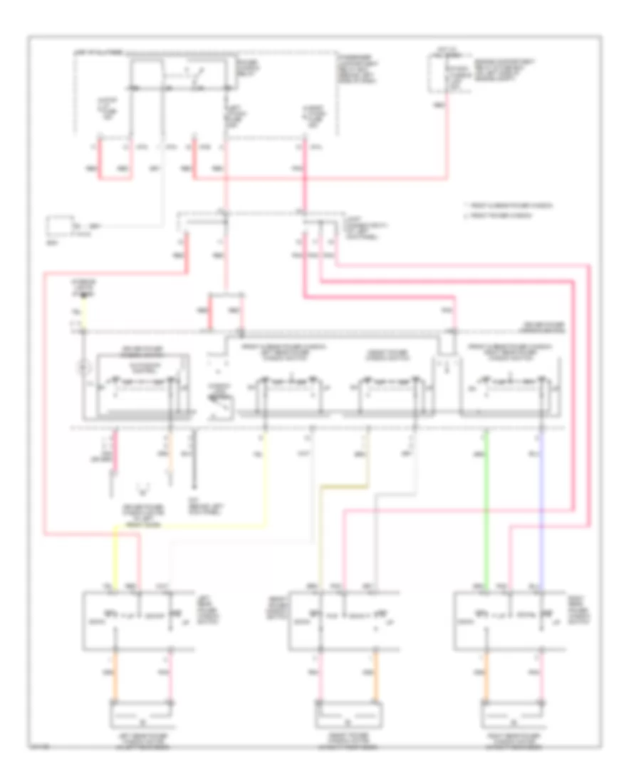 Power Windows Wiring Diagram, 4 Door for Hyundai Accent GS 2009