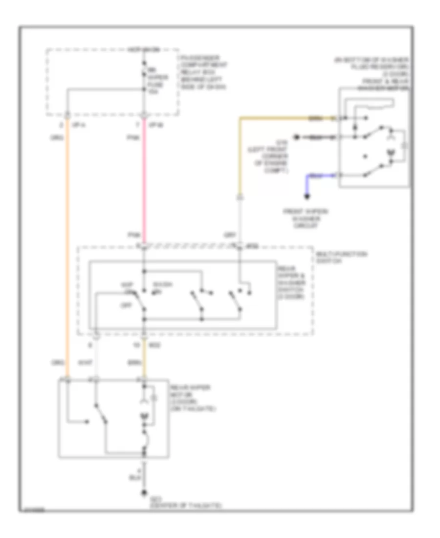 Rear Wiper Washer Wiring Diagram for Hyundai Accent GS 2009