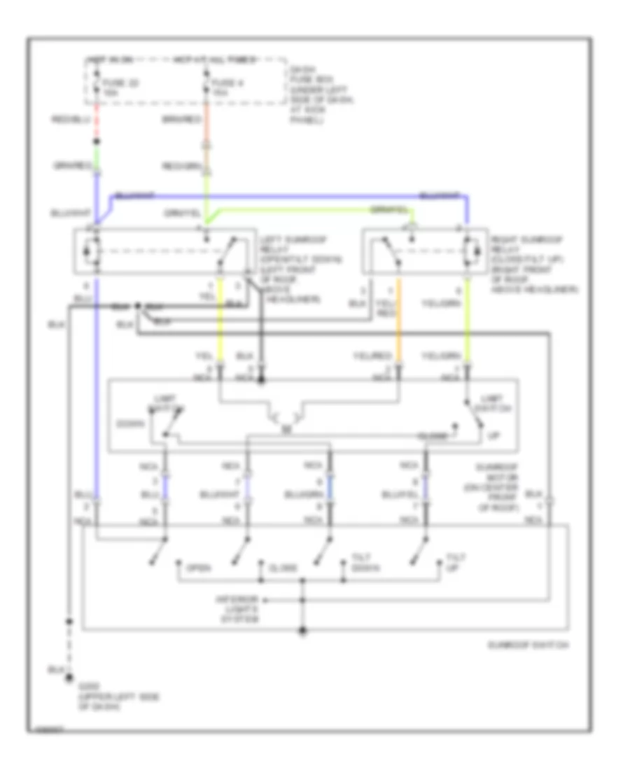 Power TopSunroof Wiring Diagrams for Hyundai Sonata GL 1998
