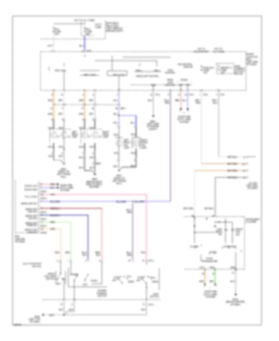 Headlamps Wiring Diagram for Hyundai Santa Fe GLS 2014