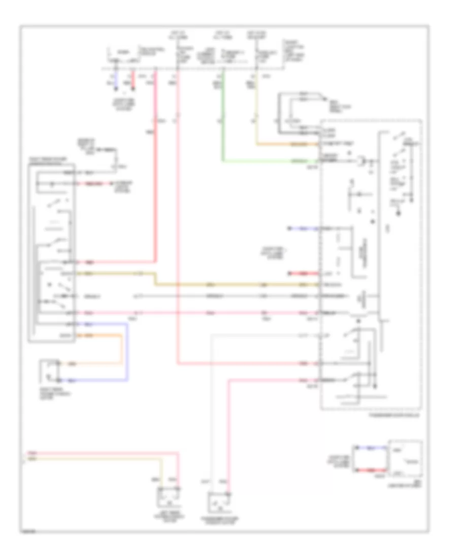 Power Windows Wiring Diagram, without Safety Power Windows (2 of 2) for Hyundai Santa Fe GLS 2014