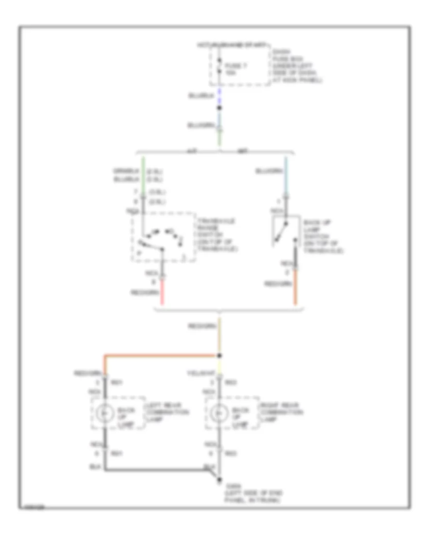 Back up Lamps Wiring Diagram for Hyundai Sonata GLS 1998