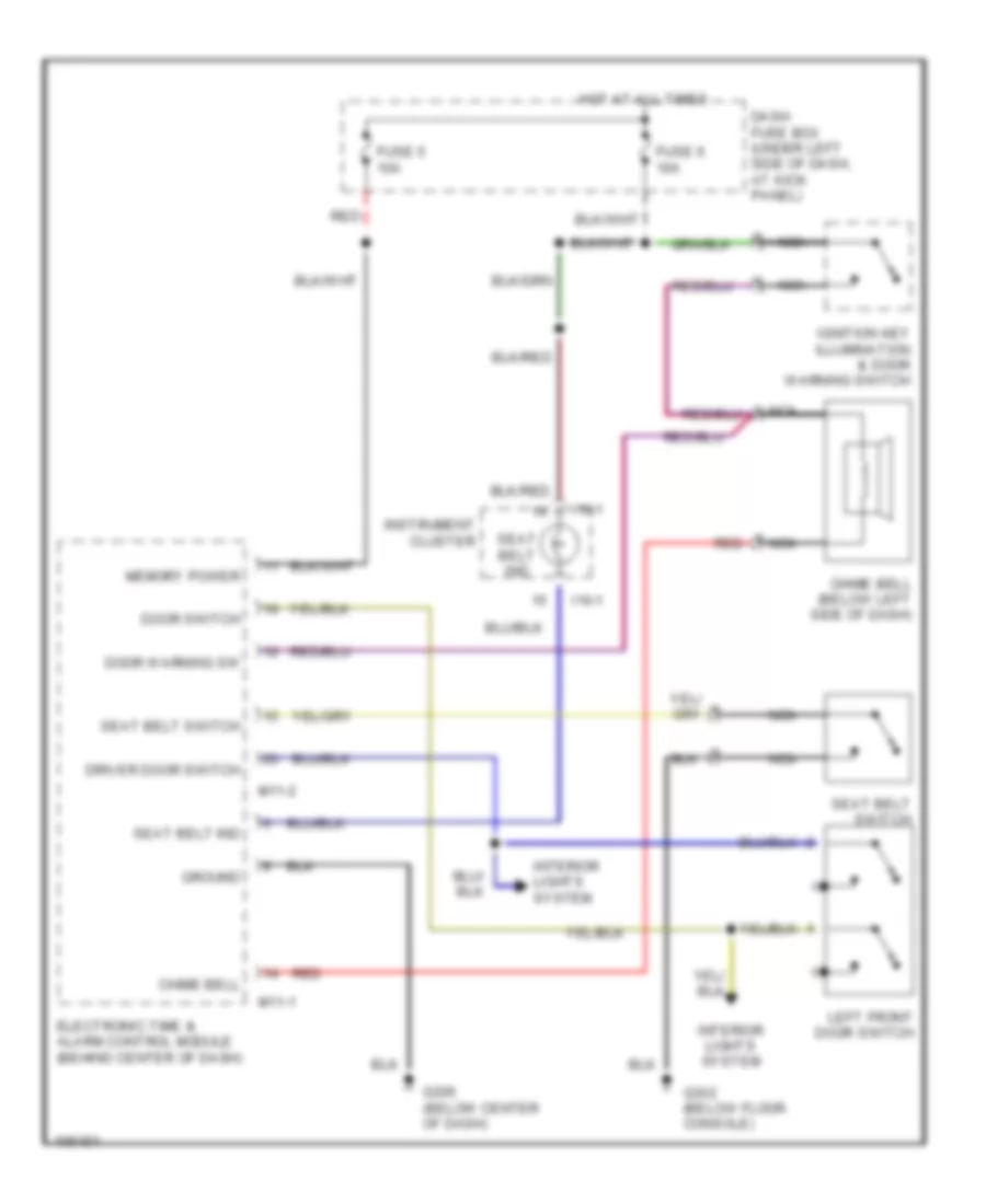 Warning System Wiring Diagrams with ETACS ECU for Hyundai Sonata GLS 1998