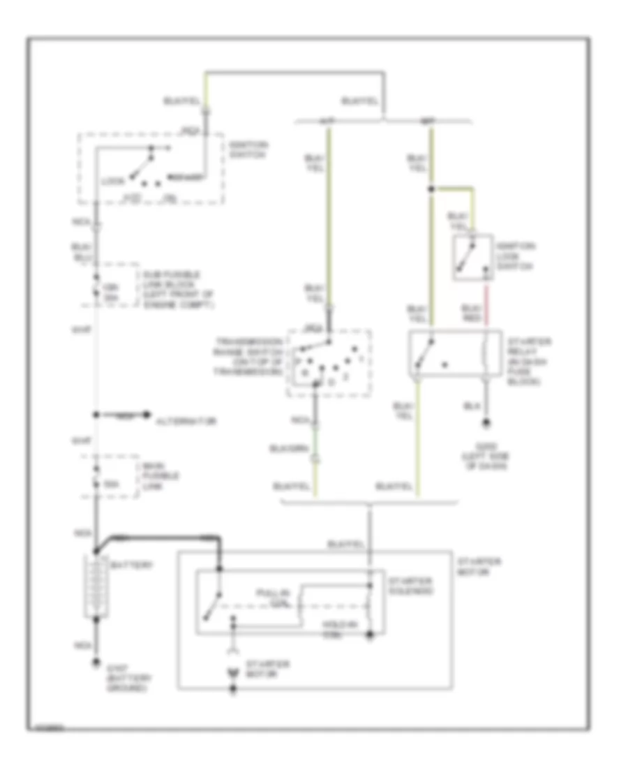 Starting Wiring Diagram for Hyundai Excel 1990
