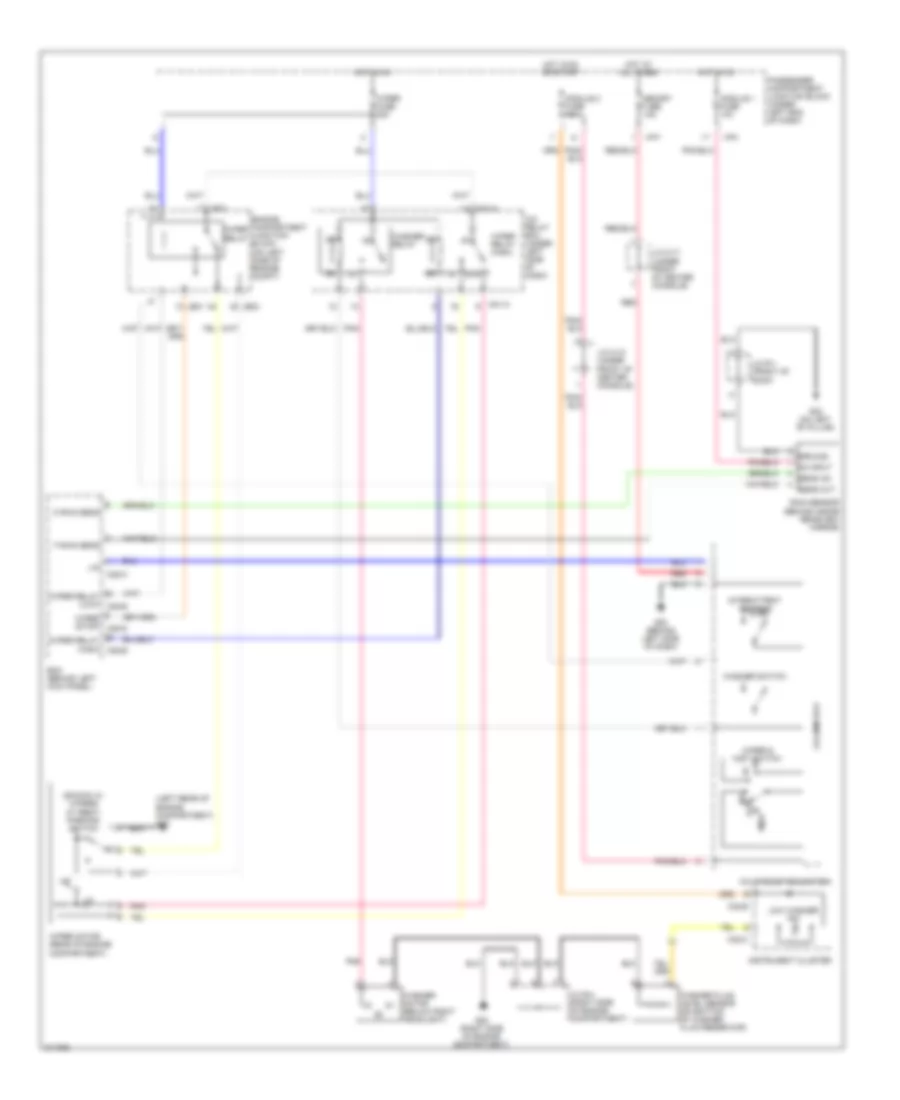 Электросхема стеклоочистителя, дворников и омывателя для Hyundai Azera GLS 2009