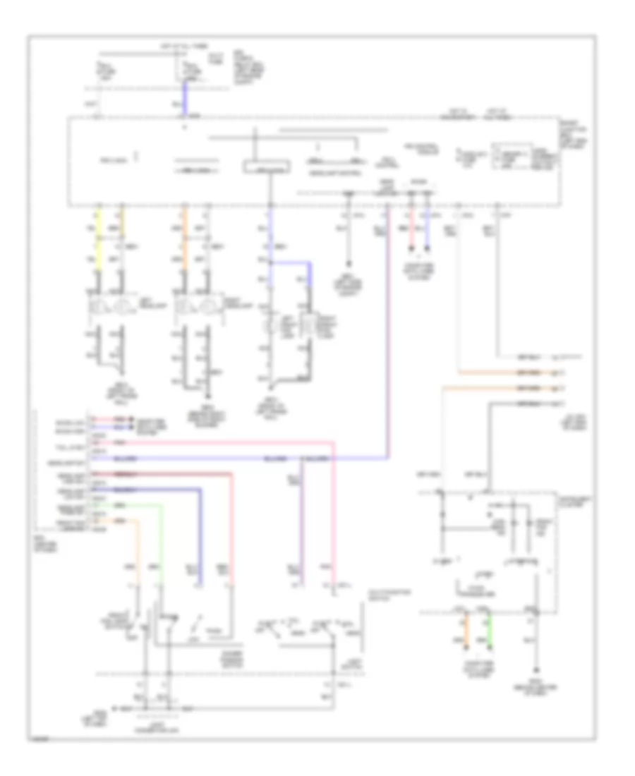 Headlamps Wiring Diagram for Hyundai Santa Fe Sport 2014