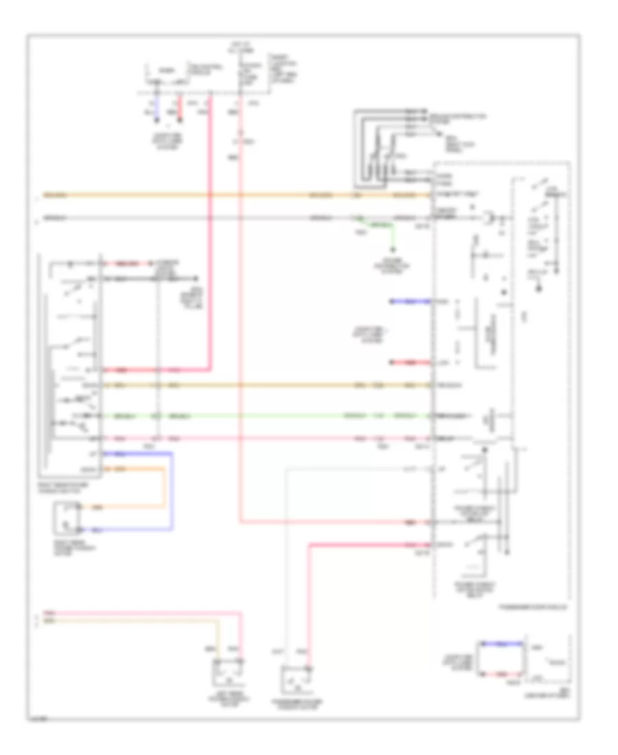 Power Windows Wiring Diagram, without Safety Power Windows (2 of 2) for Hyundai Santa Fe Sport 2014