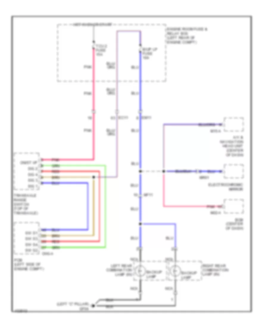 Backup Lamps Wiring Diagram Hybrid for Hyundai Sonata GLS 2014