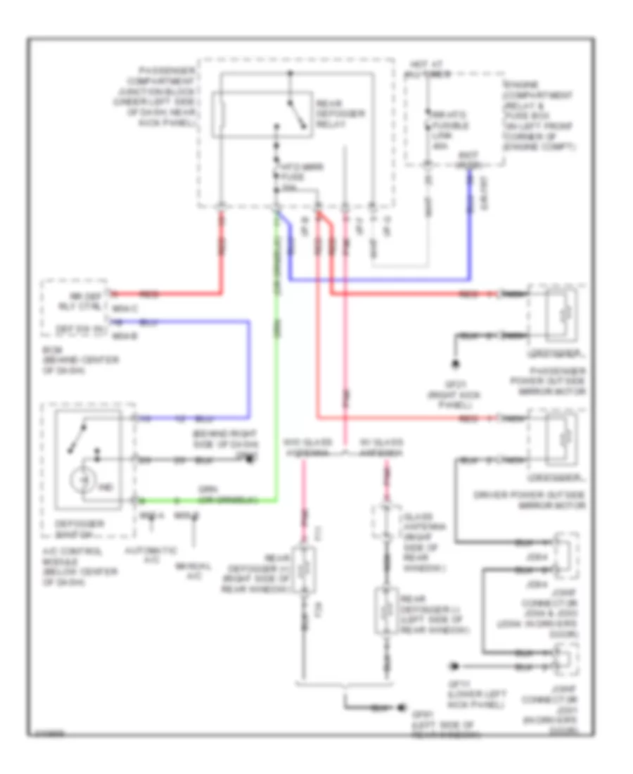 Defoggers Wiring Diagram for Hyundai Elantra GLS 2009