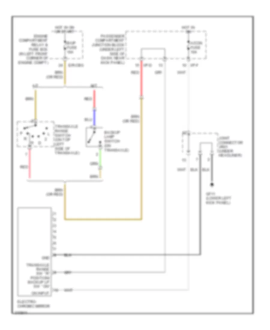 Electrochromic Mirror Wiring Diagram, without Home Link for Hyundai Elantra GLS 2009