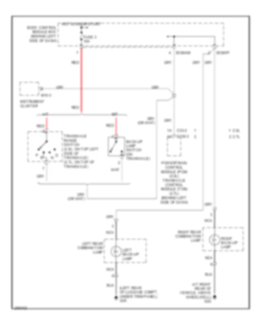 Back up Lamps Wiring Diagram for Hyundai Tiburon SE 2005