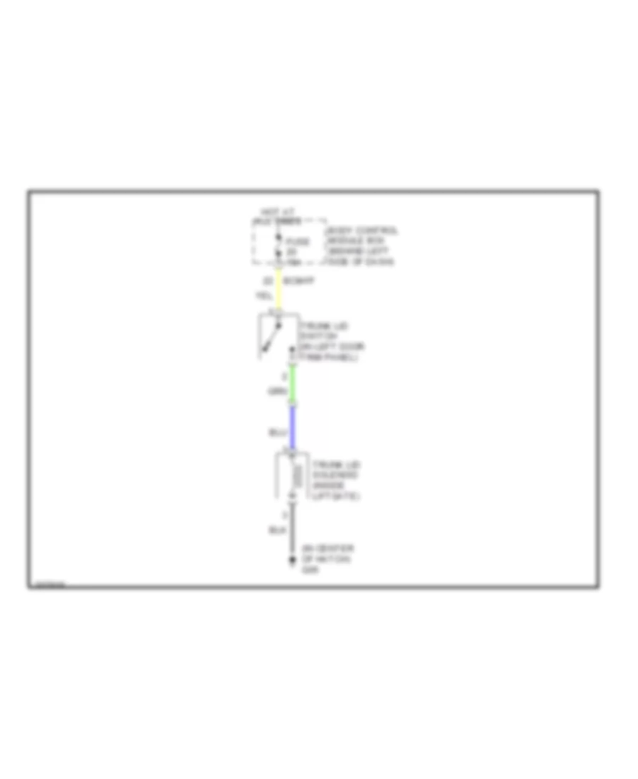 Trunk Tailgate Fuel Door Wiring Diagram for Hyundai Tiburon SE 2005