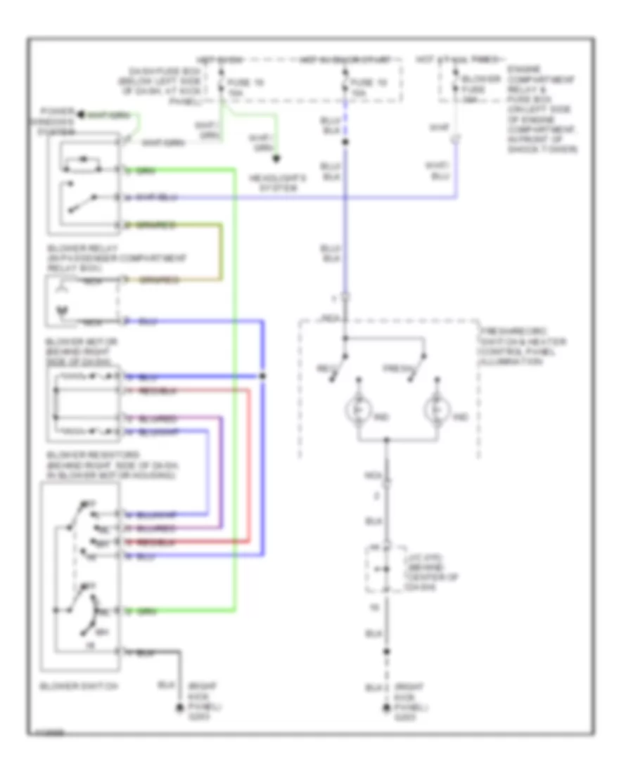 Heater Wiring Diagram for Hyundai Accent GL 1999