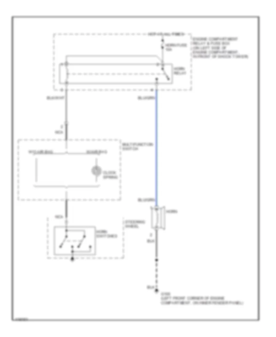 Horn Wiring Diagram for Hyundai Accent GL 1999