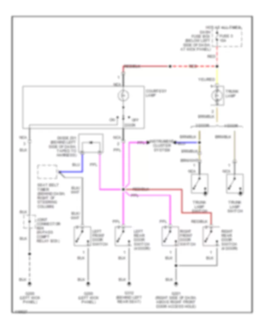 Courtesy Lamps Wiring Diagram for Hyundai Accent GL 1999