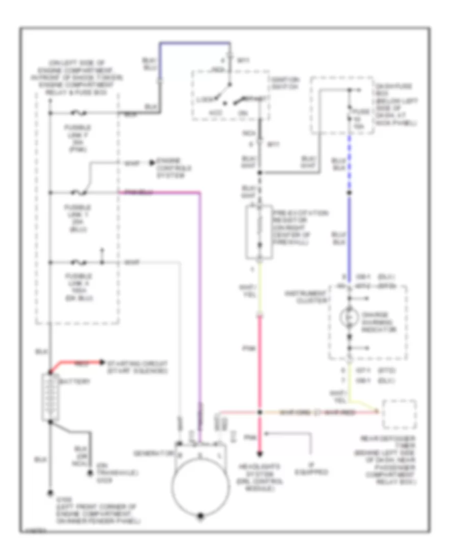Charging Wiring Diagram for Hyundai Accent GL 1999