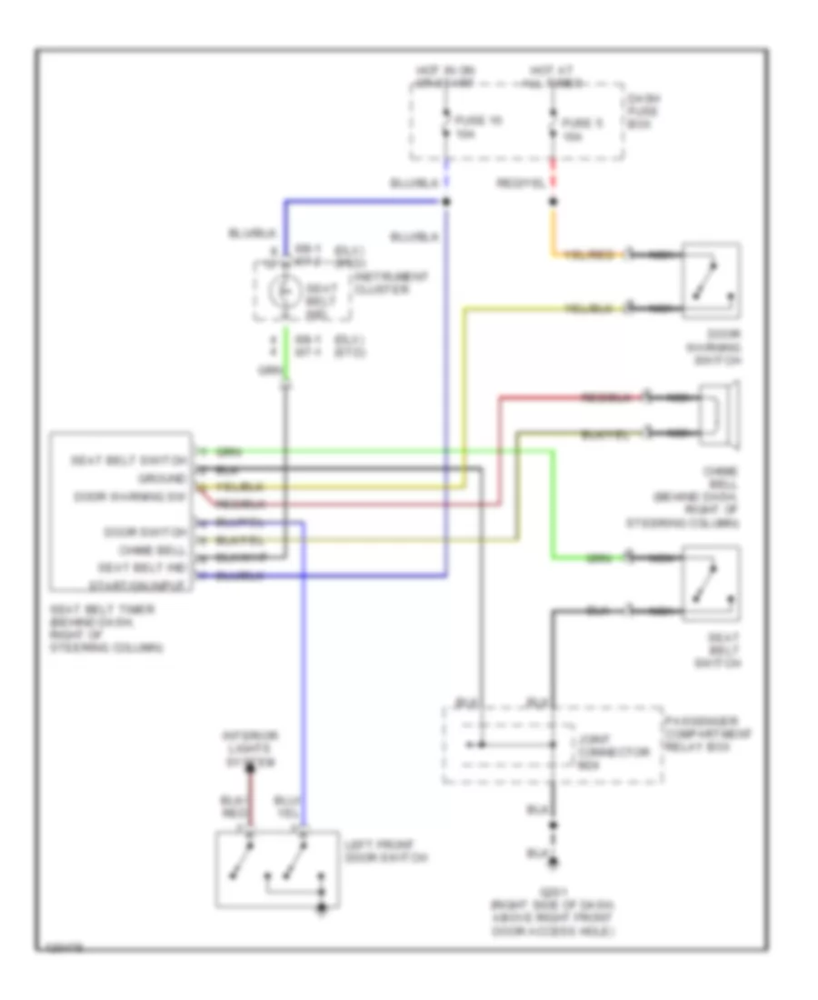 Warning System Wiring Diagrams for Hyundai Accent GL 1999