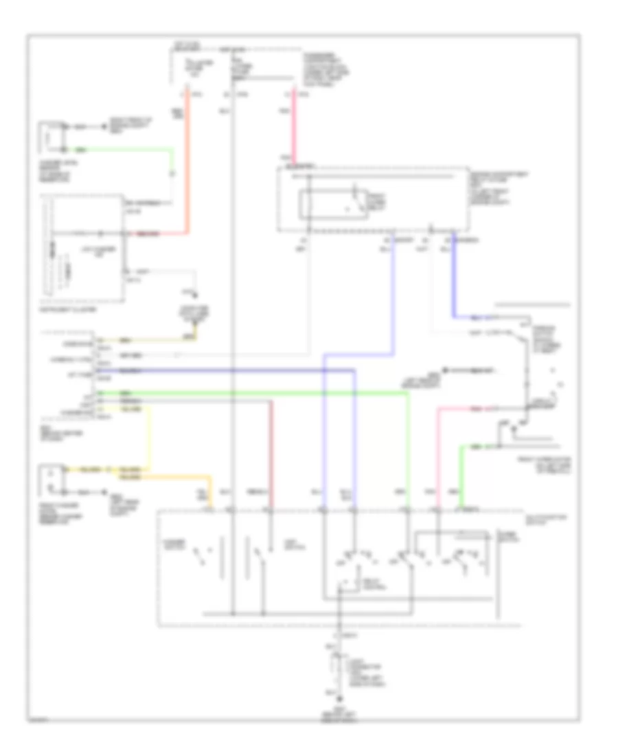 Электросхема стеклоочистителя, дворников и омывателя для Hyundai Elantra SE 2009