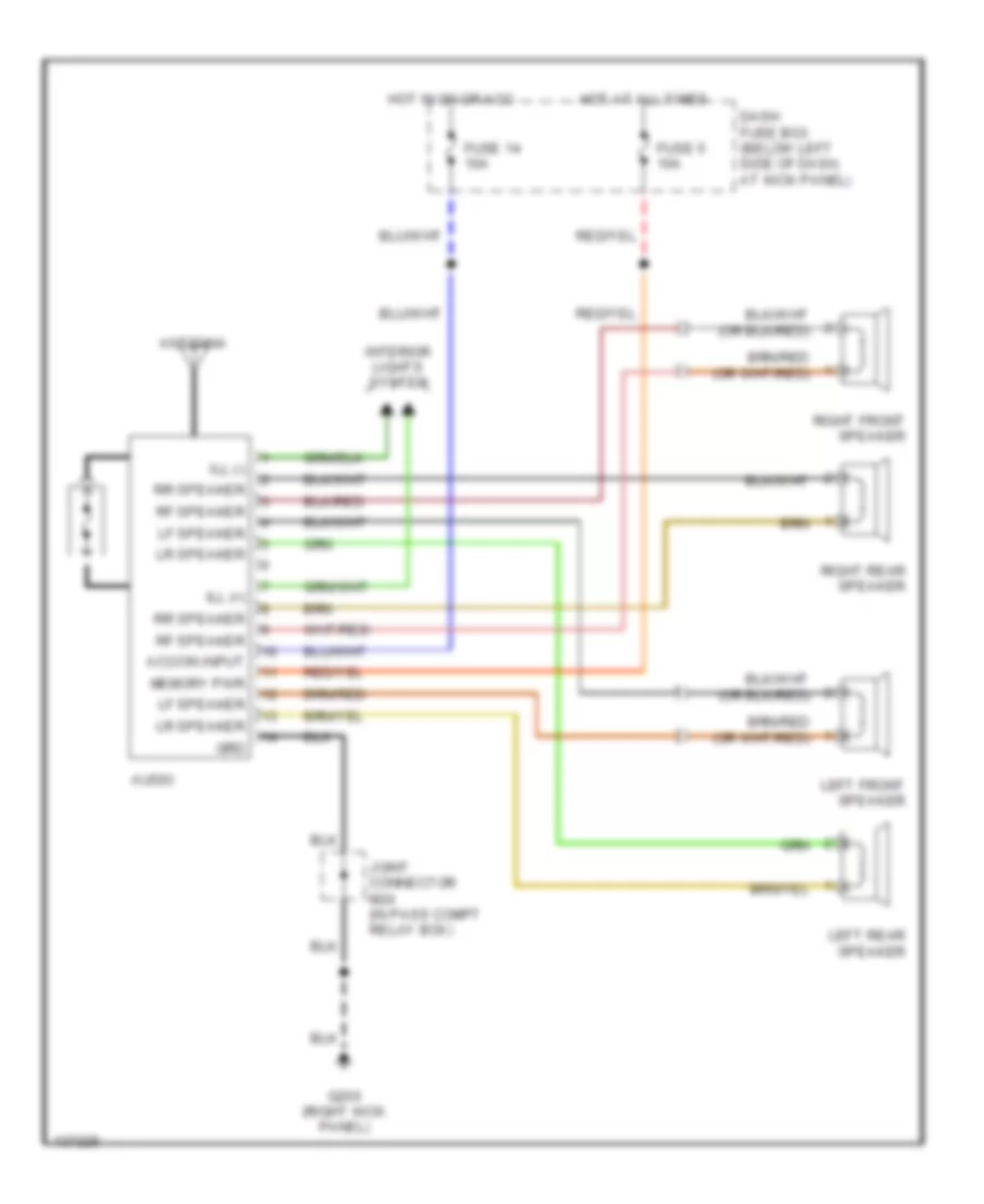 Radio Wiring Diagram Early Production for Hyundai Accent GS 1999