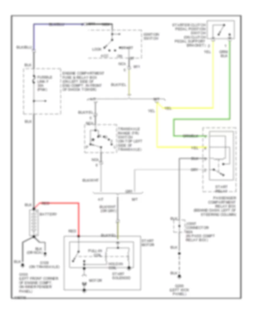Starting Wiring Diagram, Canada for Hyundai Accent GS 1999