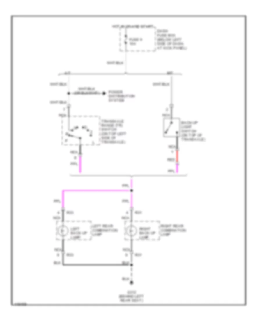 Back up Lamps Wiring Diagram for Hyundai Accent L 1999