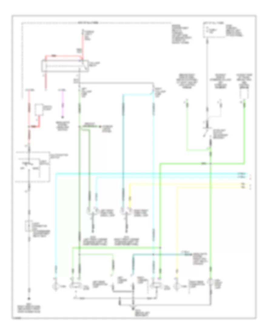 Exterior Lamps Wiring Diagram 1 of 2 for Hyundai Accent L 1999