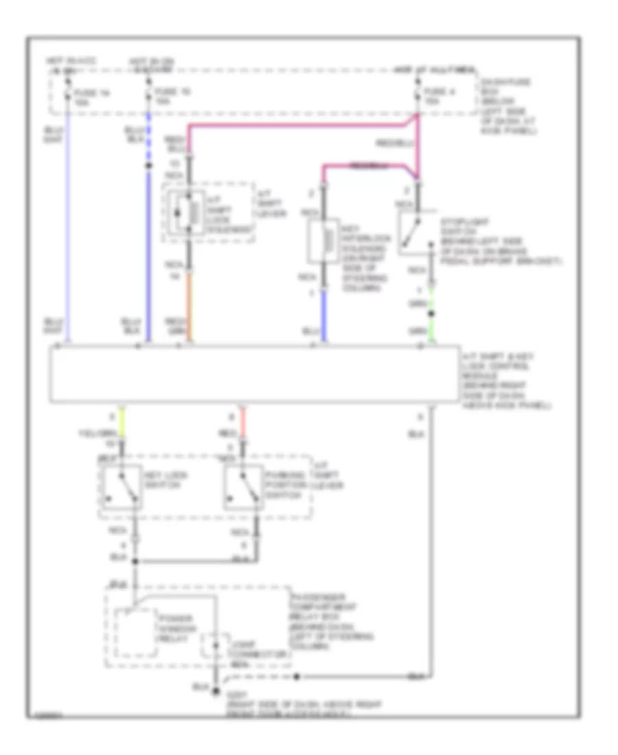Shift Interlock Wiring Diagram for Hyundai Accent L 1999