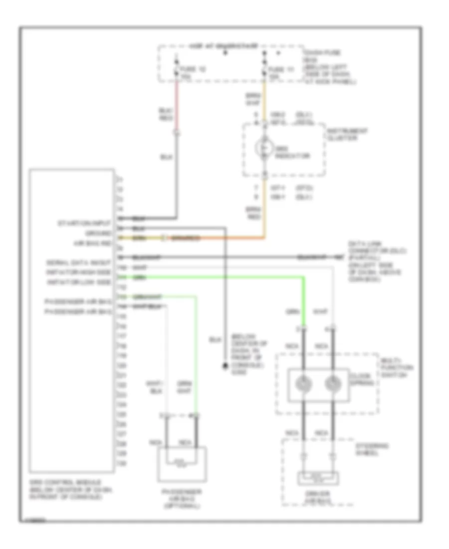 Supplemental Restraint Wiring Diagram for Hyundai Accent L 1999