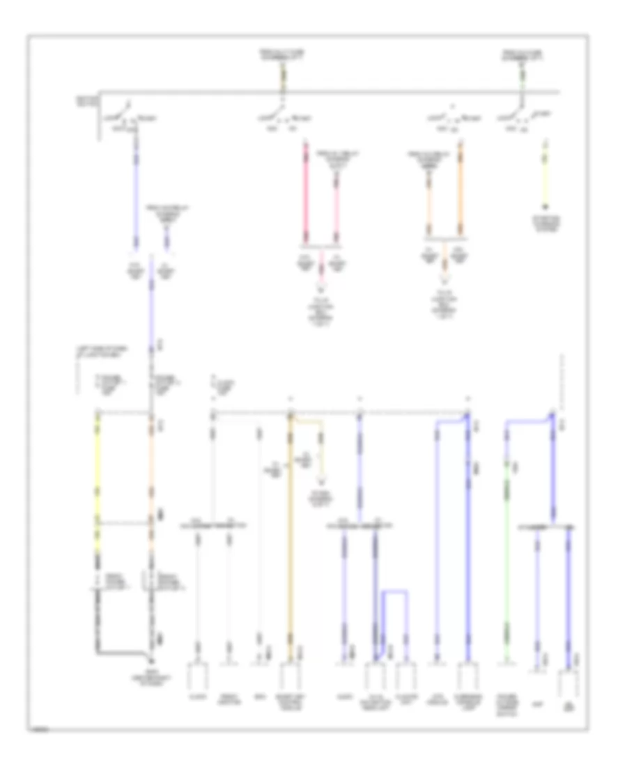 Power Distribution Wiring Diagram, Except Hybrid (2 of 7) for Hyundai Sonata Limited 2014