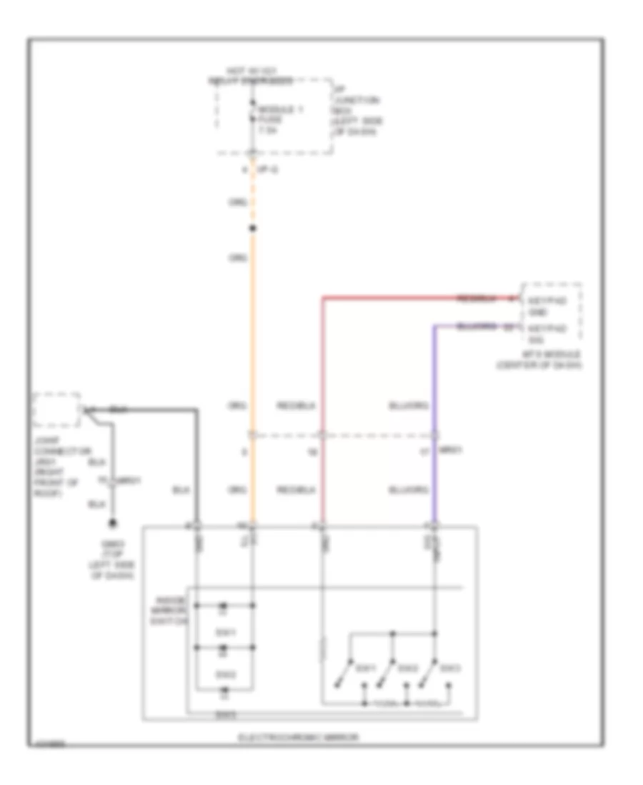 Electrochromic Mirror Wiring Diagram, Hybrid without Home Link for Hyundai Sonata Limited 2014