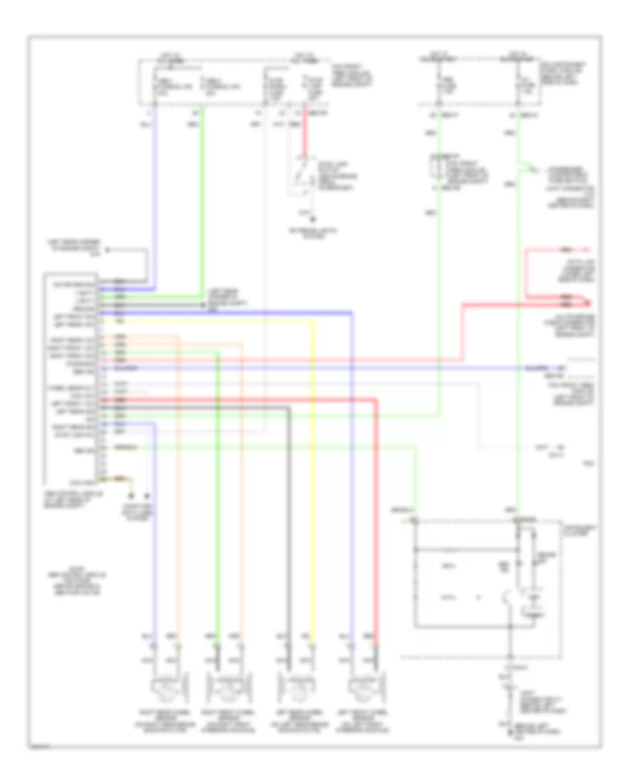 Anti lock Brakes Wiring Diagram without ESC for Hyundai Entourage GLS 2009