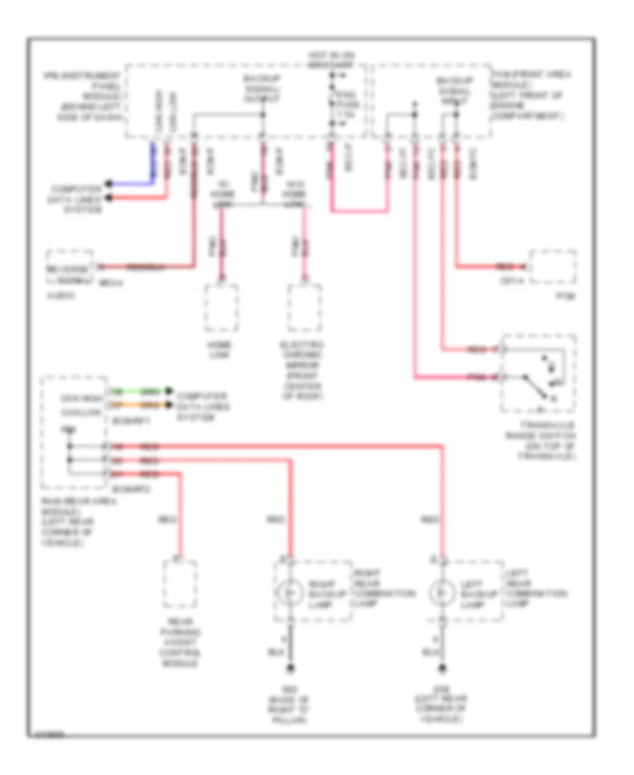 Backup Lamps Wiring Diagram for Hyundai Entourage GLS 2009