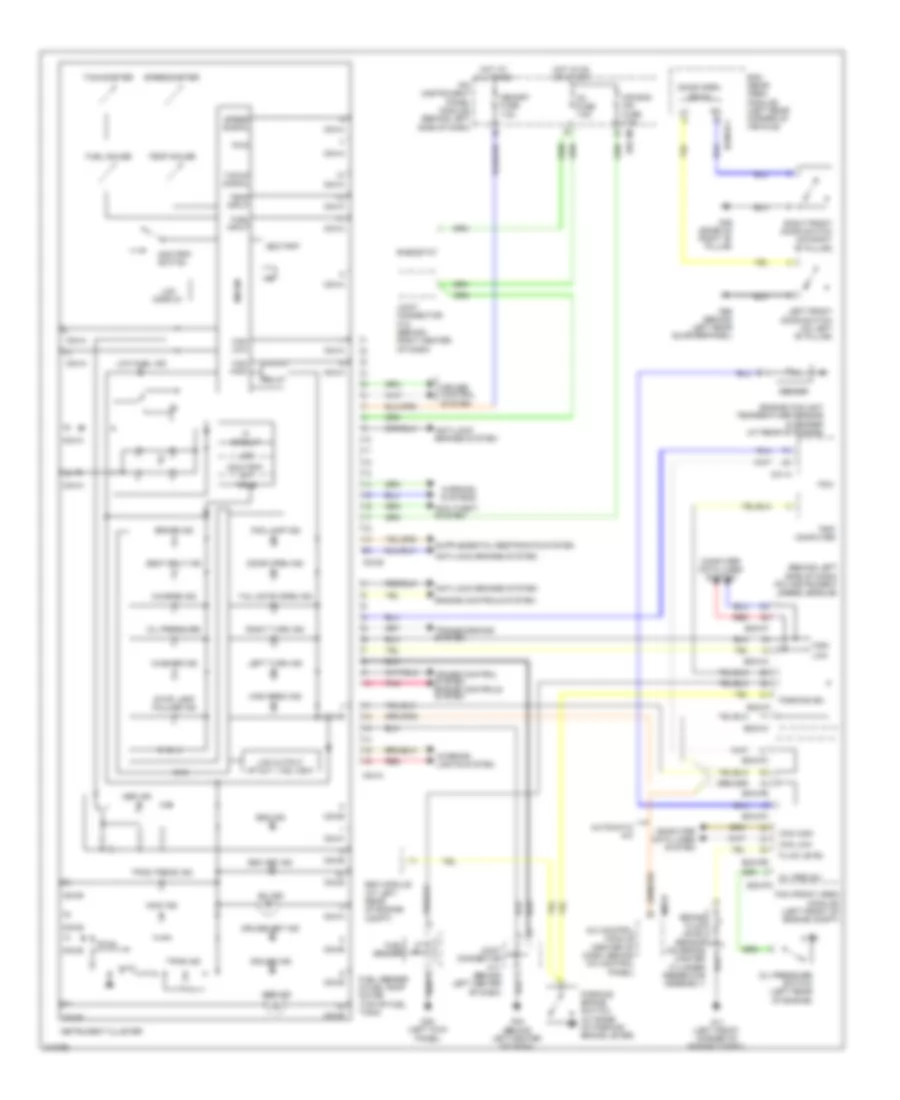 Instrument Cluster Wiring Diagram without Super Vision for Hyundai Entourage GLS 2009