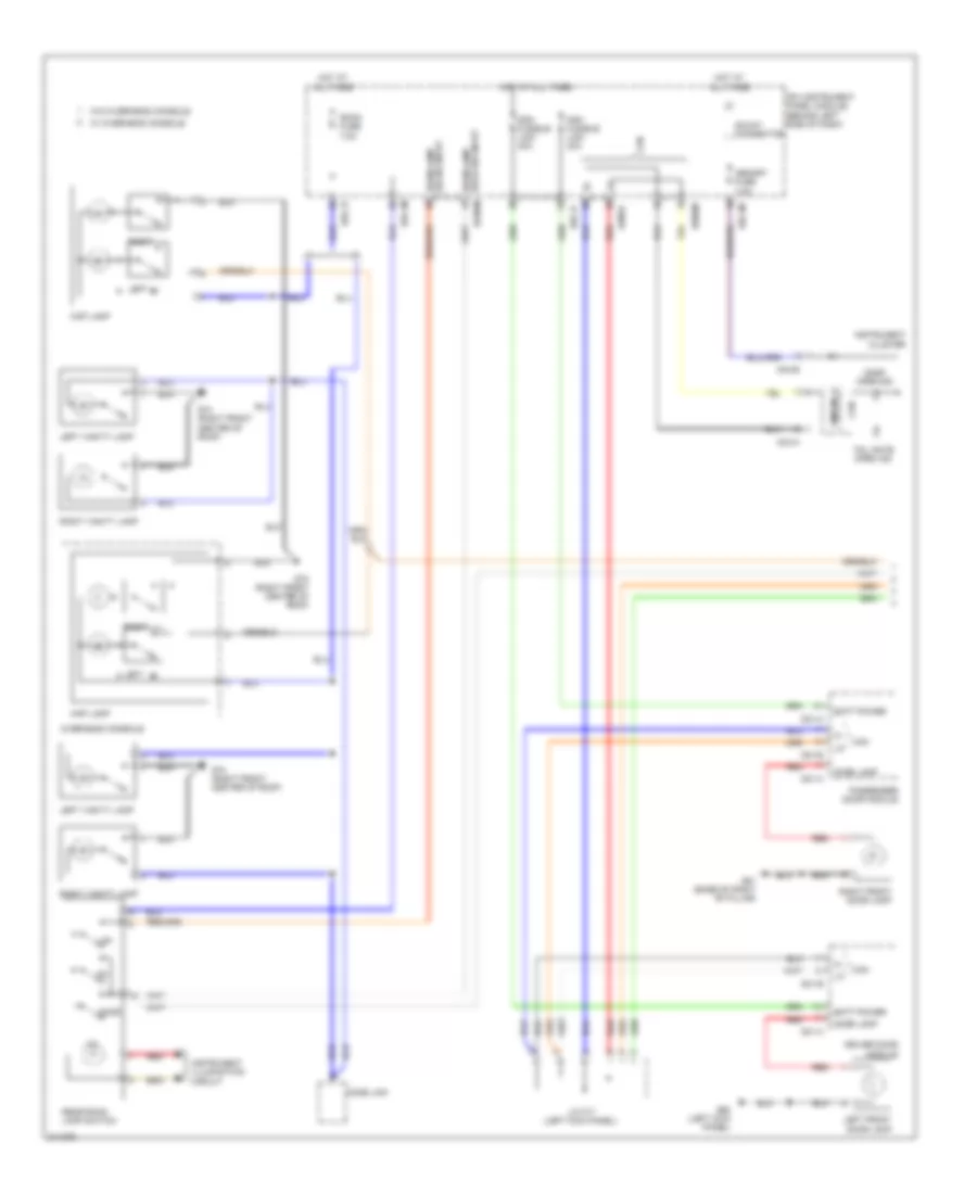 Courtesy Lamps Wiring Diagram, without RSE (1 of 2) for Hyundai Entourage GLS 2009
