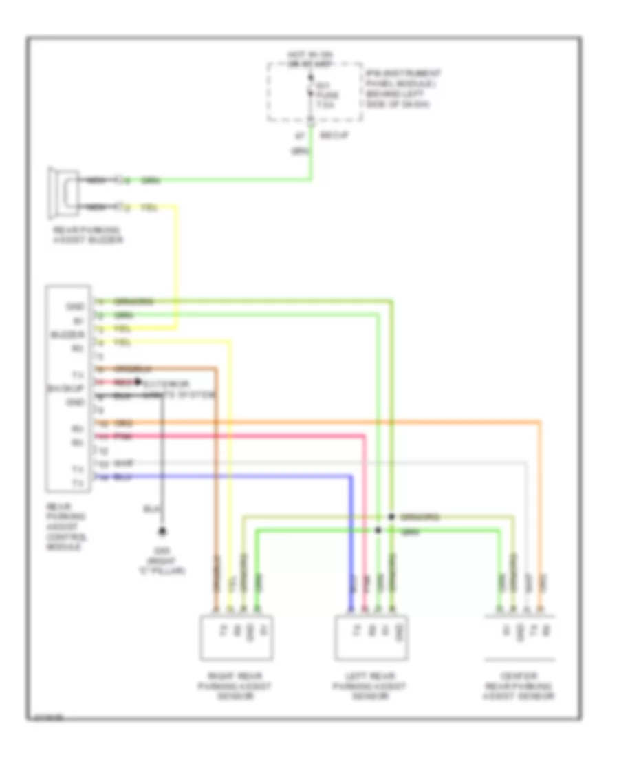 Parking Assistant Wiring Diagram for Hyundai Entourage GLS 2009