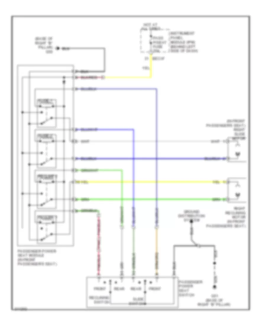 Passenger Seat Wiring Diagram for Hyundai Entourage GLS 2009