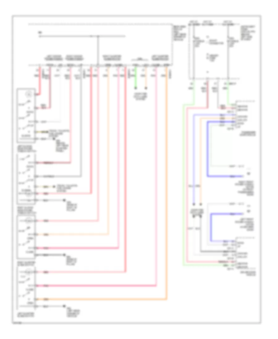 Power Windows Wiring Diagram 2 of 2 for Hyundai Entourage GLS 2009