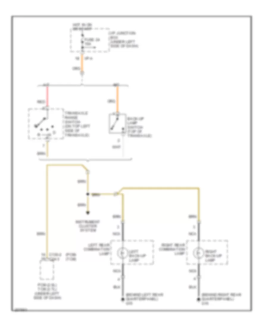 Back up Lamps Wiring Diagram for Hyundai Tucson LX 2005