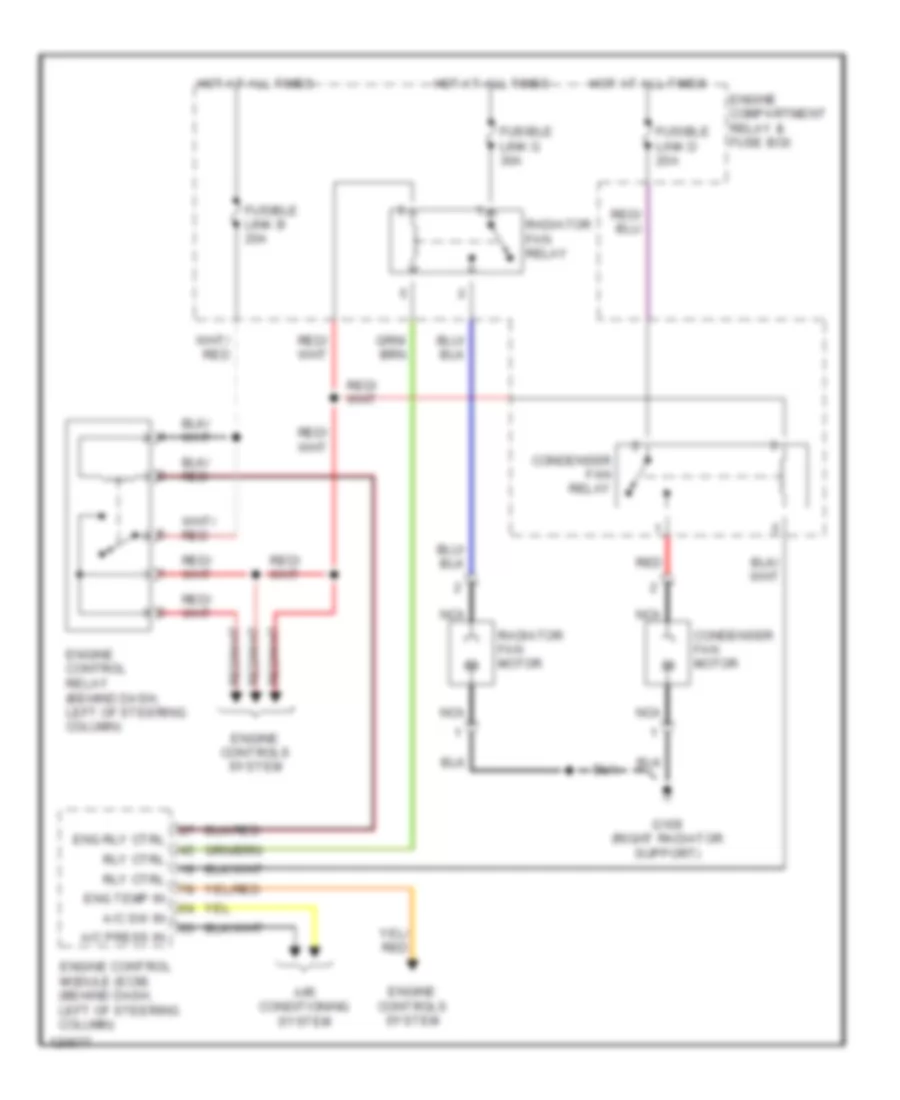 Cooling Fan Wiring Diagram for Hyundai Elantra GL 1999