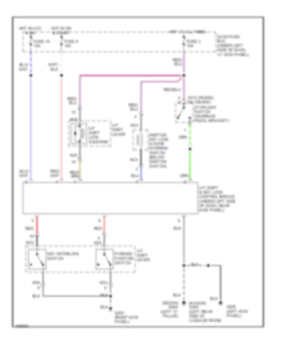 Shift Interlock Wiring Diagram for Hyundai Elantra GL 1999
