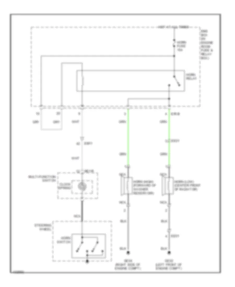 Horn Wiring Diagram Hybrid for Hyundai Sonata SE 2014