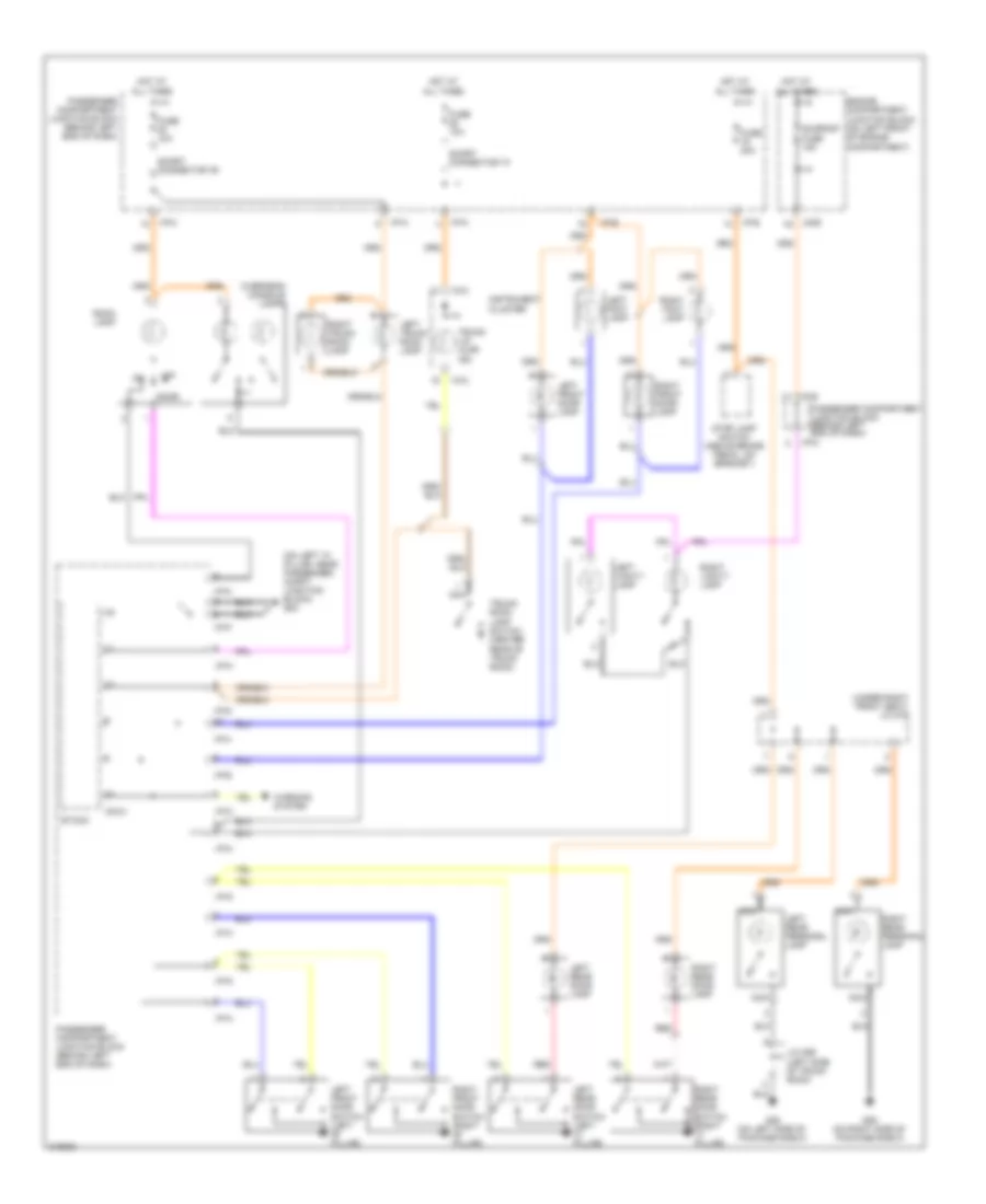 Courtesy Lamps Wiring Diagram, without Sunroof for Hyundai XG350 2005