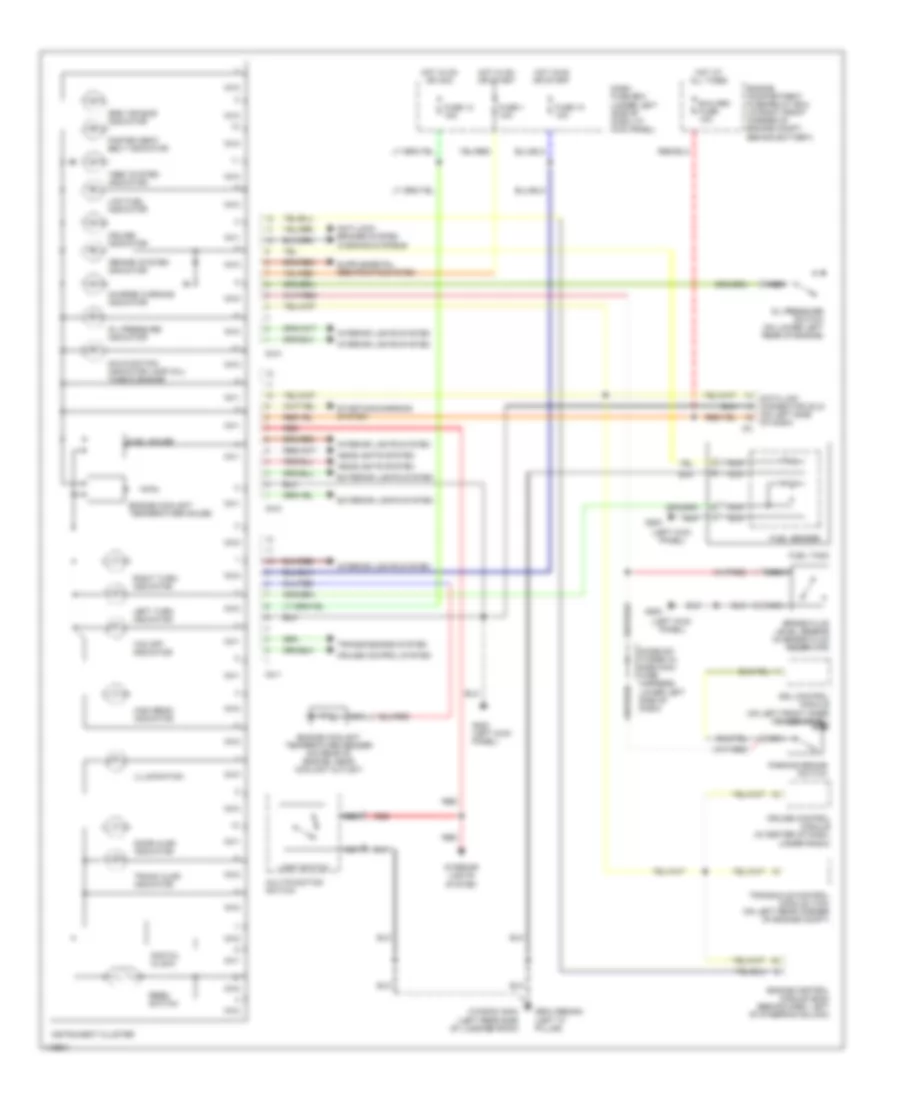 Instrument Cluster Wiring Diagram without Tachometer for Hyundai Elantra GLS 1999