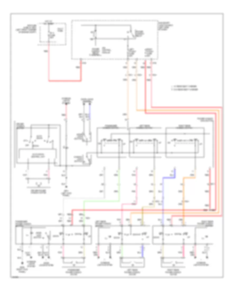 Power Windows Wiring Diagram, without Safety Power Windows for Hyundai Tucson GLS 2014