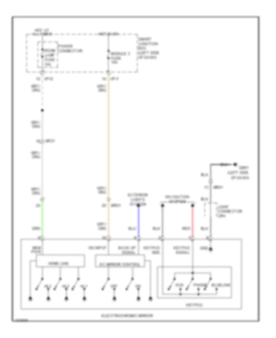 Electrochromic Mirror Wiring Diagram with Home Link for Hyundai Tucson Limited 2014