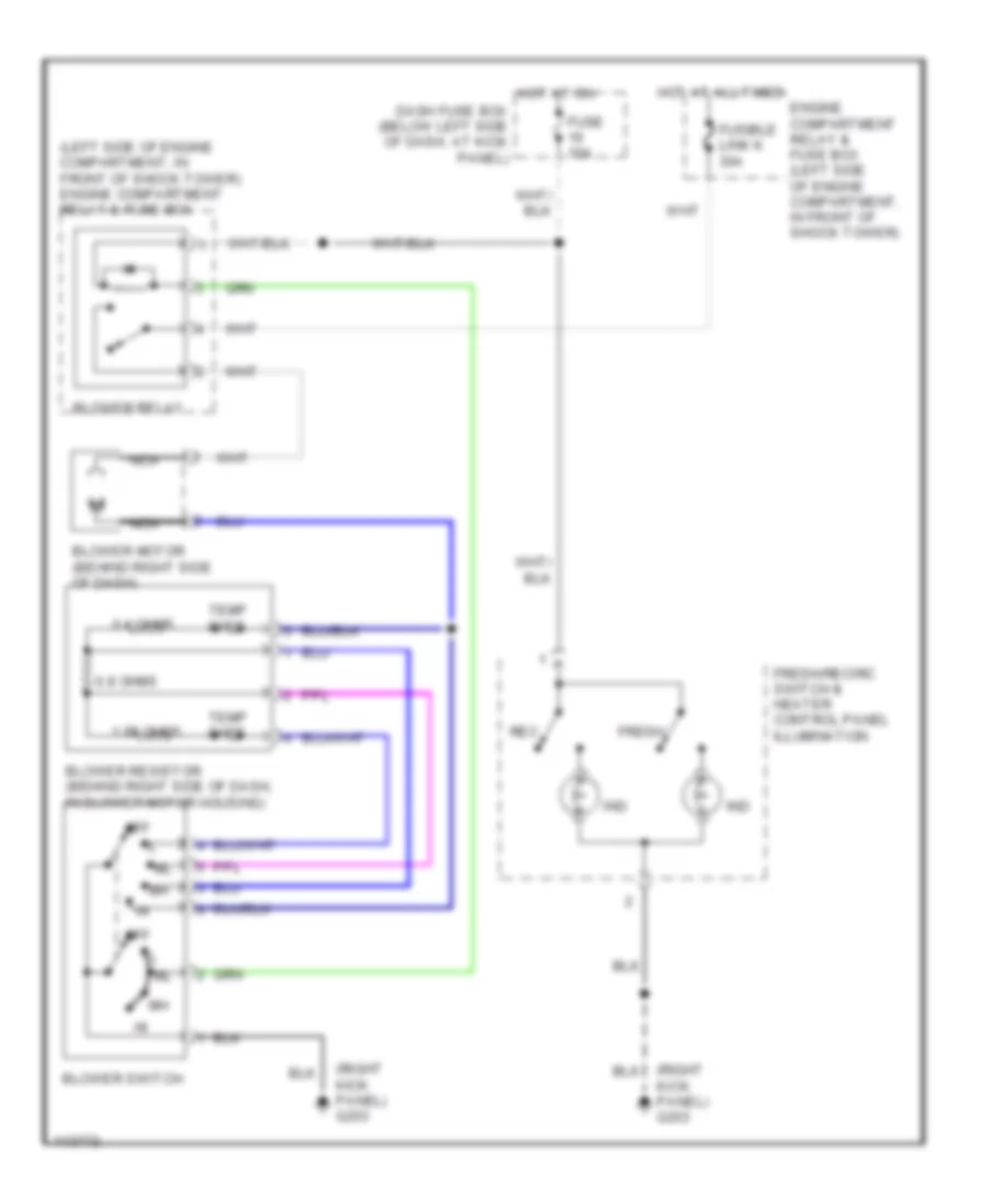 Heater Wiring Diagram for Hyundai Tiburon 1999