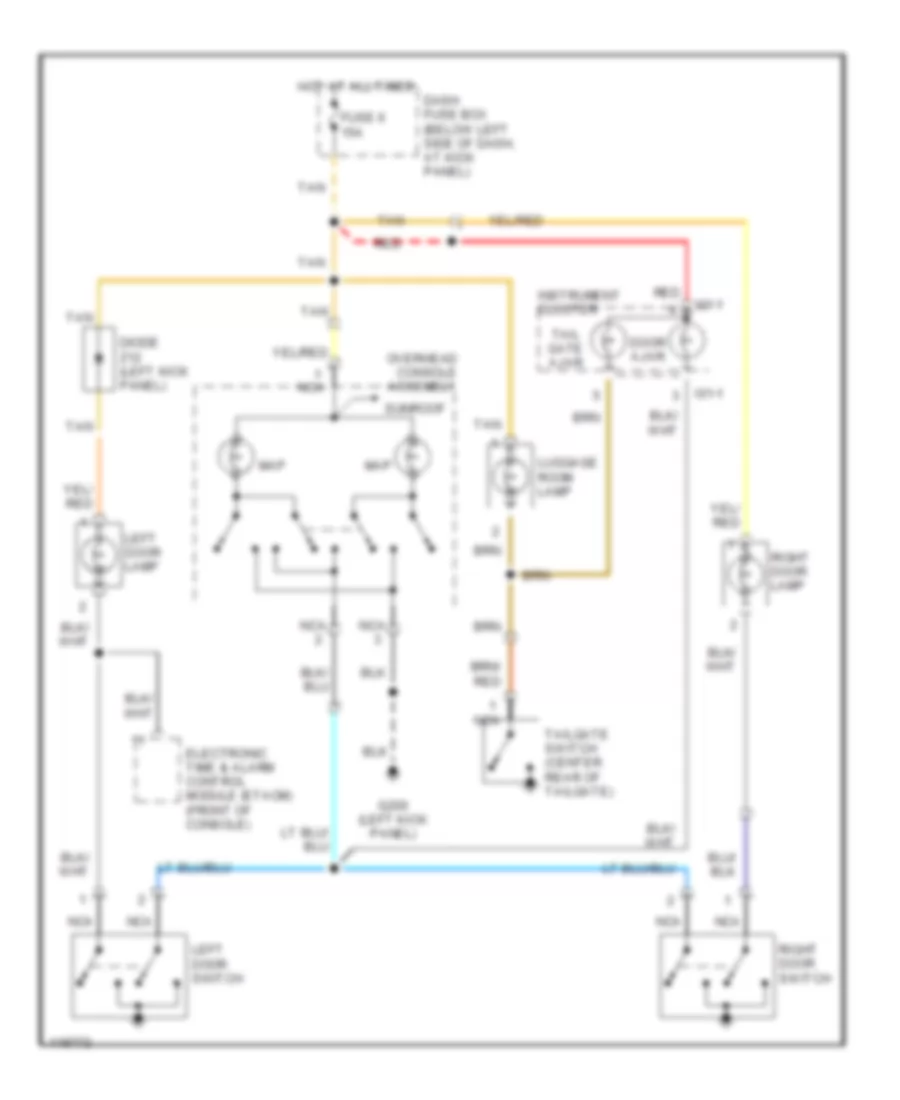 Courtesy Lamps Wiring Diagram with Sunroof for Hyundai Tiburon 1999