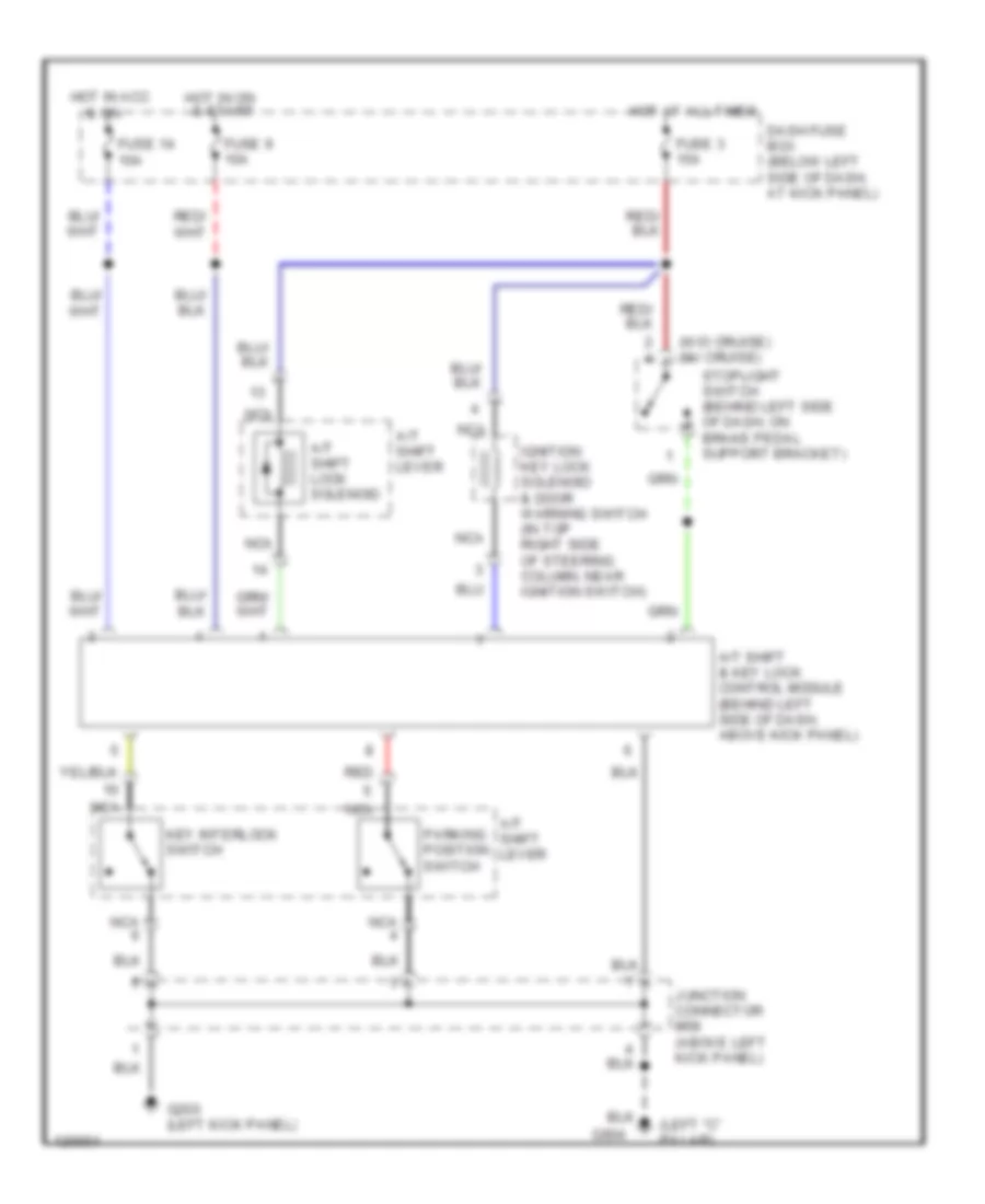 Shift Interlock Wiring Diagram for Hyundai Tiburon 1999