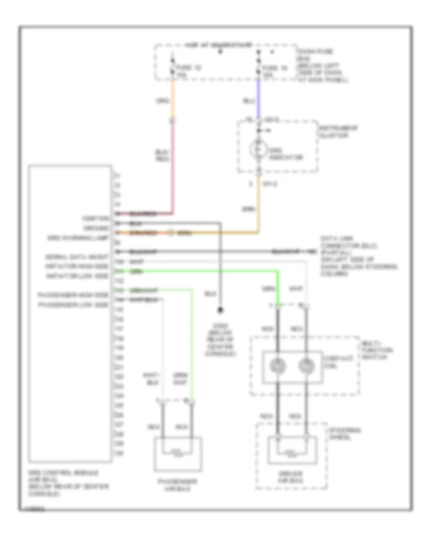 Supplemental Restraint Wiring Diagram for Hyundai Tiburon 1999
